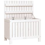 fehér tömör fenyőfa kerti tárolóláda 76 x 42,5 x 54 cm