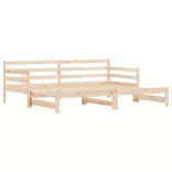 tömör fenyőfa kihúzható kanapéágy 90 x 200 cm