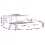 tömör fenyőfa kihúzható kanapéágy 90 x 200 cm