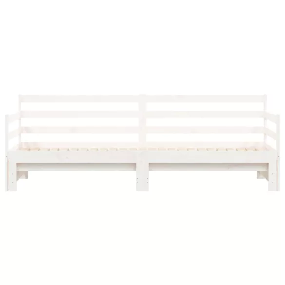 fehér tömör fenyőfa kihúzható kanapéágy 90 x 200 cm