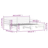tömör fenyőfa kihúzható kanapéágy 80 x 200 cm