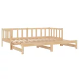 tömör fenyőfa kihúzható kanapéágy 90 x 200 cm