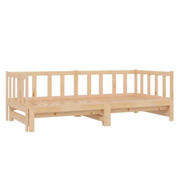 tömör fenyőfa kihúzható kanapéágy 90 x 200 cm