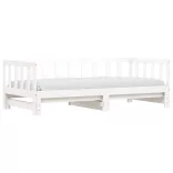 fehér tömör fenyőfa kihúzható kanapéágy 90 x 200 cm