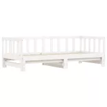 fehér tömör fenyőfa kihúzható kanapéágy 90 x 200 cm