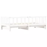 fehér tömör fenyőfa kihúzható kanapéágy 90 x 200 cm