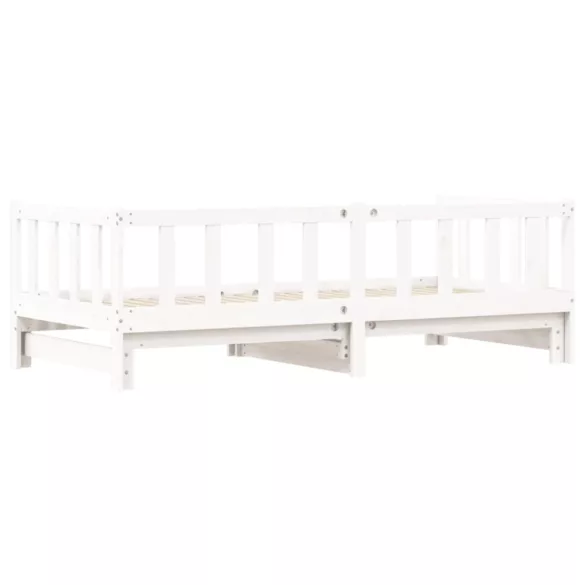 fehér tömör fenyőfa kihúzható kanapéágy 90 x 200 cm