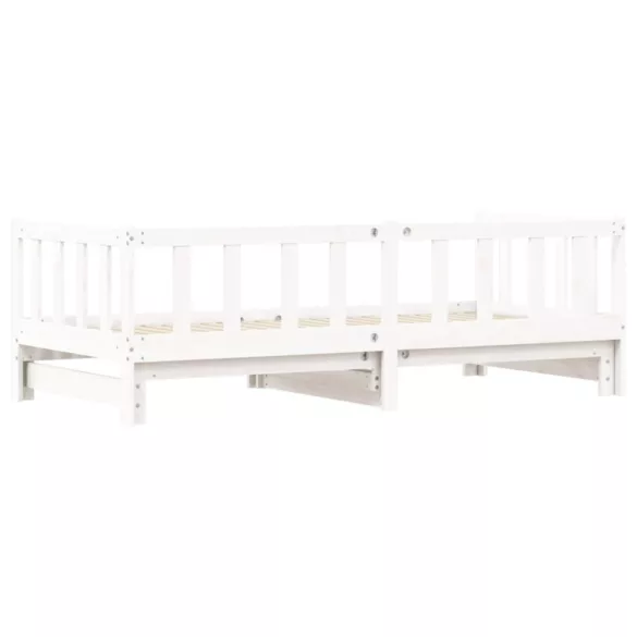 fehér tömör fenyőfa kihúzható kanapéágy 80 x 200 cm