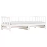 fehér tömör fenyőfa kihúzható kanapéágy 90 x 190 cm