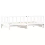 fehér tömör fenyőfa kihúzható kanapéágy 90 x 190 cm