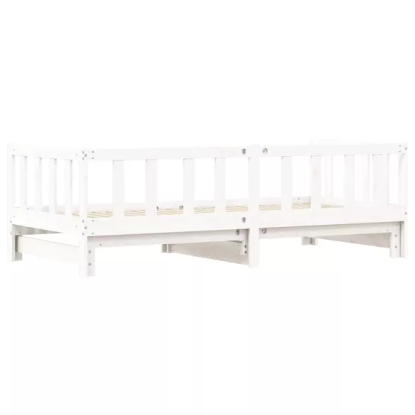 fehér tömör fenyőfa kihúzható kanapéágy 90 x 190 cm