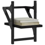 2 db fekete fali polc rúddal 20 x 25 x 30 cm