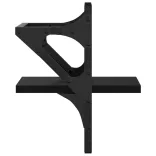 2 db fekete fali polc rúddal 20 x 25 x 30 cm