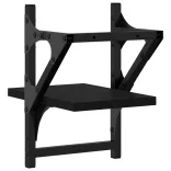 2 db fekete fali polc rúddal 20 x 25 x 30 cm