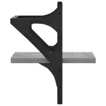 2 db szürke sonoma színű fali polc rúddal 20 x 25 x 30 cm