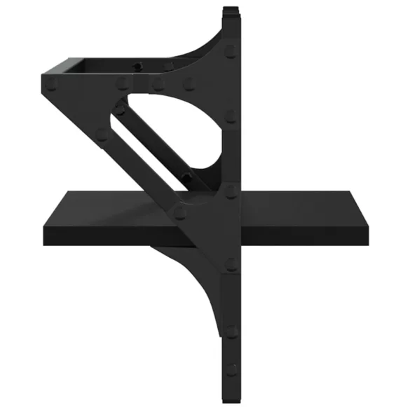 2 db fekete falipolc rúddal 30 x 25 x 30 cm