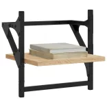 2 db sonoma tölgy színű fali polc rúddal 30 x 25 x 30 cm