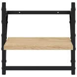 2 db sonoma tölgy színű fali polc rúddal 30 x 25 x 30 cm