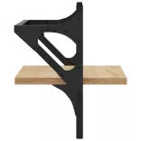 2 db sonoma tölgy színű fali polc rúddal 30 x 25 x 30 cm