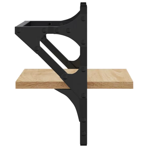 2 db sonoma tölgy színű fali polc rúddal 30 x 25 x 30 cm