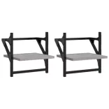 2 db szürke sonoma színű fali polc rúddal 30 x 25 x 30 cm