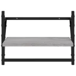 2 db szürke sonoma színű falipolc rúddal 40 x 25 x 30 cm