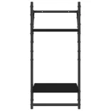 2 db 2 szintes fekete falipolc rúddal 30x25x65 cm