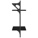 2 db 2 szintes fekete falipolc rúddal 30x25x65 cm