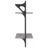 2 db 2 szintes szürke sonoma tölgy falipolc rúddal 30x25x65 cm