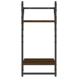 2 db 2 szintes füstös tölgy színű falipolc rúddal 30x25x65 cm