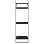 2 db 3 szintes fekete falipolc rúddal 30x25x100 cm