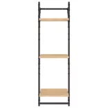 2 db 3 szintes sonoma tölgy színű falipolc rúddal 30x25x100 cm