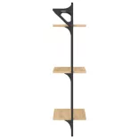 2 db 3 szintes sonoma tölgy színű falipolc rúddal 30x25x100 cm