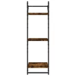 2 db 3 szintes füstös tölgy színű fali polc rúddal 30x25x100 cm