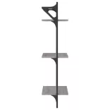 2 db 3 szintes szürke sonoma fali polc rúddal 30 x 25 x 100 cm
