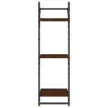 2 db 3 szintes barna tölgy színű fali polc rúddal 30x25x100 cm