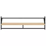 6 részes sonoma tölgy színű szerelt fa fali polc szett rúddal