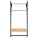 6 részes sonoma tölgy színű szerelt fa fali polc szett rúddal