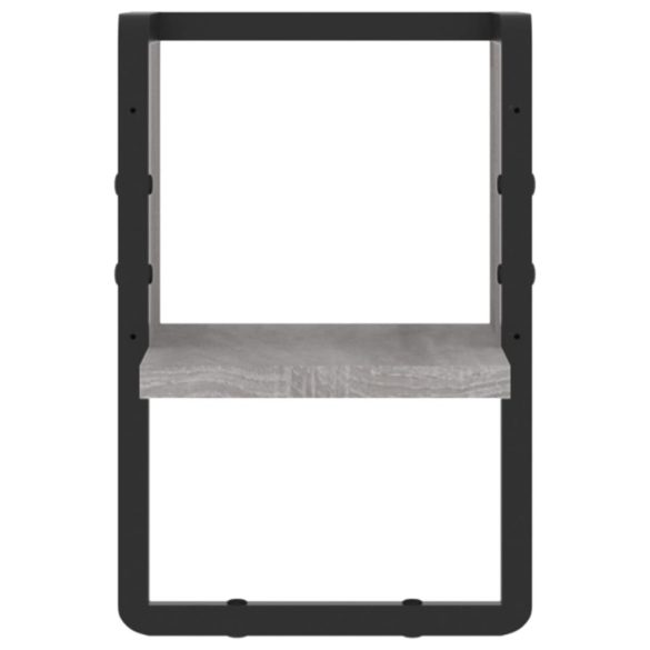 szürke sonoma tölgy színű fali polc rúddal 20 x 25 x 30 cm