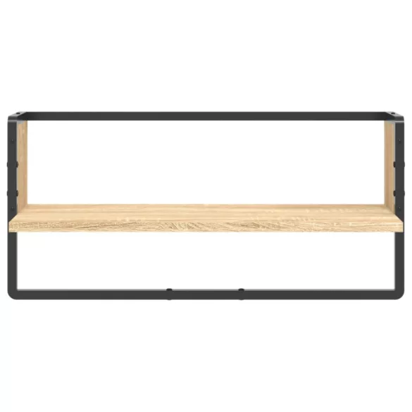 sonoma tölgy színű fali polc rúddal 65x25x30 cm