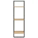 3 szintes sonoma tölgy színű szerelt fa fali polc 30x25x100 cm