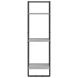 3 szintes szürke sonoma színű szerelt fa fali polc 30x25x100 cm