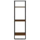 3 szintes barna tölgy színű szerelt fa fali polc 30x25x100 cm