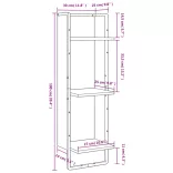 3 szintes barna tölgy színű szerelt fa fali polc 30x25x100 cm