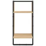 4 részes sonoma tölgy színű szerelt fa fali polc szett rúddal