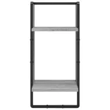 4 részes szürke sonoma színű szerelt fa falipolcszett rúddal