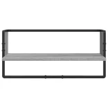 4 részes szürke sonoma színű szerelt fa falipolcszett rúddal