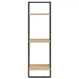 6 részes sonoma tölgy színű szerelt fa fali polc szett rúddal