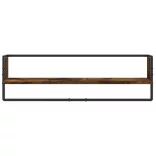 6 részes füstölt tölgy színű szerelt fa fali polc szett rúddal