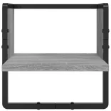 6 részes szürke sonoma színű szerelt fa falipolcszett rúddal